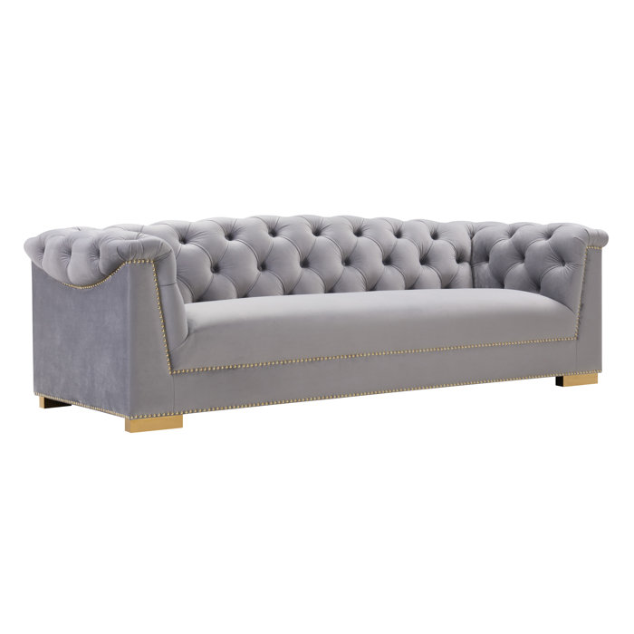 InspireMeHomeDécor Farah Cream Velvet Sofa & Reviews Wayfair